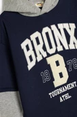 Koton Erkek Çocuk Kapşonlu Sweatshirt Renk Bloklu Brooklyn Baskılı Uzun Kollu Şardonlu - 3