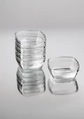 Glassco 6'lı Kare Sütlaç Kare Cam Kase Tatlı Puding Sütlaç Kasesi Cam Sunum - 2