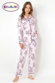 DoReMi Cherry Rot Uzun Kollu Bayan Pijama Takımı thumbnail 1