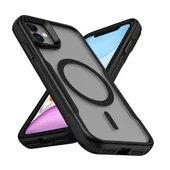 Apple iPhone 11 Kılıf M-safe Şarj Özellikli Renkli Kenar Airbag Şeritli Zore Lamer Kapak - 7