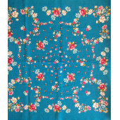 Algelsineve Mavi Yazma, yemeni, telbent, baş örtüsü100x100cm - 4