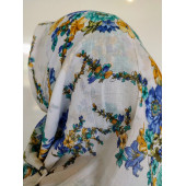 Algelsineve Yeşilim Kroşetalı Yazma, yemeni, telbent, baş örtüsü100x100cm, - 2