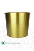 Altın Renkli Çiçek Ve Bitki Saksısı 22 Cm Çap - 4
