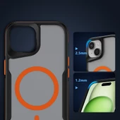 Apple iPhone 15 Kılıf M-safe Şarj Özellikli Renkli Kenar Airbag Şeritli Zore Lamer Kapak - 4