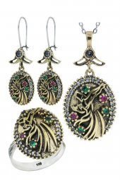 Semqzen Serisi Gümüş Otantik Kadın Üçlü  Set Takı thumbnail 1