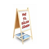 Hobi Eğitim Dünyası Kutulu Çift Taraflı Ayaklı Yazı Tahtası Ahşap / 45Cm X 105Cm / HED-243 thumbnail 2