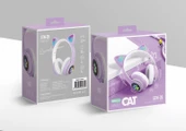Karler Stn-28 Kedi Kulak Led Işıklı Kablosuz Bluetooth Mikronlu Hafıza Kartı Girişli Kulaklık - 8