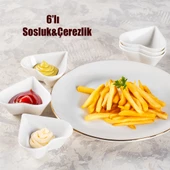 Porsima Bone 15689 6lı Kalpli Sunumluk Kase Mini Çerezlik Şekerlik Reçellik Sosluk Çerezlik Kase Seti - 1
