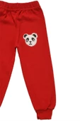 Panda Nakışlı Unisex Bebek Alt Kırmızı bipamuk - 5
