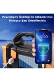 V-2678 Uzun Menzilli Solar Panelli 25W Powerbank+usb Çıkış 4 Mod lu Ultra Güçlü Ledli Şarjlı Fener Işıldak - 4
