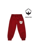 Panda Nakışlı Unisex Bebek Alt Bordo bipamuk - 5