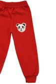 Panda Nakışlı Unisex Bebek Alt Kırmızı bipamuk - 6