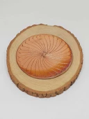 Dekoratif Otantik El Yapımı Spiral Desen Bakır Bardak Altlığı 1/Adet thumbnail 4