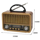 Everton RT-841 Bluetooth, Nostalji , FM/AM/SW 3 Band Radyo ,usb, sd mp3 player - 2