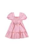 Fiyonklu Gipeli Kız Bebek Elbise Pudra bipamuk thumbnail 5