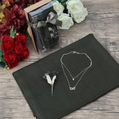 Anneler Gününe Özel Yeşil Şal, Kolye Süslemeli Set - 3