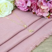 Anneler Gününe Özel Pembe Şal, Kolye Süslemeli Set - 3