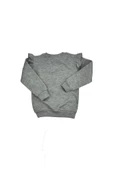 Ayıcıklı FırFır Kollu Kız Bebek Sweat Gri bipamuk - 5