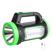 PS-0818A 5w+15w Uzun Menzilli Solar Güneş Panelli Powerbank+USB Çıkış Ultra Güçlü Ledli Şarjlı Fener - 1