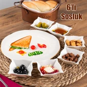 Porsima Bone 15698 6lı Sunumluk Kase Mini Çerezlik Şekerlik Reçellik Sosluk Çerezlik Kase Seti - 1