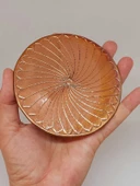 Dekoratif Otantik El Yapımı Spiral Desen Bakır Bardak Altlığı 1/Adet thumbnail 2