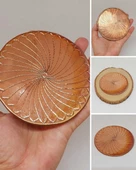 Dekoratif Otantik El Yapımı Spiral Desen Bakır Bardak Altlığı 1/Adet thumbnail 1