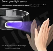 Sensörlü Ultra Güçlü Kafa Feneri Avcı Işıldak Balıkçı Kafa Lambası - 3