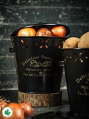 Lüx Metal Patates Soğanlık Kovası Sebze Saklama Kabı thumbnail 12