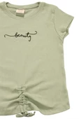 Nakışlı Fitilli Beauty Queen Tshirt Yeşil bipamuk - 9