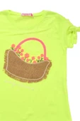 Çiçek Sepet Nakışlı Kız Bebek Tshirt Yeşil bipamuk - 6
