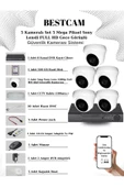 BESTCAM  5 Kameralı Set 5 Mega Piksel Sony Lensli FULL HD Gece Görüşlü Güvenlik Dome Kamera Seti 500 GB HDD - 1