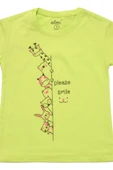 Smile Baskılı Kız Tshirt Yeşil bipamuk - 8