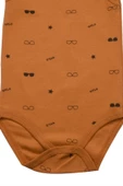 Gözlük Desenli Zıbın Çıtçıtlı Body Kahverengi bipamuk - 8