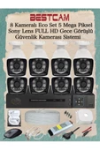 BESTCAM  8 Kameralı Eco Set 5 Mega Piksel Sony Lensli Full HD Gece Görüşlü Güvenlik Kamerası Seti 500 GB HDD - 1