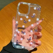 iPhone 16 Pro Çiçekli Butterfly Seri Silikon Kapak - 4
