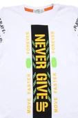 Never Gıve Up Baskılı Erkek Bebek Tshirt Beyaz bipamuk - 4