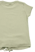 Nakışlı Fitilli Beauty Queen Tshirt Yeşil bipamuk - 6