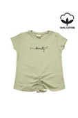 Nakışlı Fitilli Beauty Queen Tshirt Yeşil bipamuk - 7