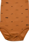 Gözlük Desenli Zıbın Çıtçıtlı Body Kahverengi bipamuk - 3
