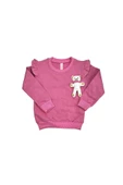 Ayıcıklı FırFır Kollu Kız Bebek Sweat Pembe bipamuk - 4