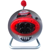 Novax 4lü Grup Metal Makaralı Uzatma Kablo 3x2.5 30mt - 1