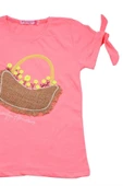 Çiçek Sepet Nakışlı Kız Bebek Tshirt Pembe bipamuk - 2
