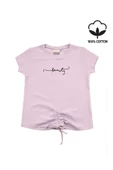 Nakışlı Fitilli Beauty Queen Tshirt Lila bipamuk - 7