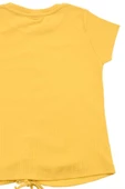Nakışlı Fitilli Beauty Queen Tshirt Hardal bipamuk - 6
