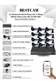 BESTCAM  12 Kameralı Metal Kasa Set 5 Mega Piksel Sony Lensli 4K Ultra HD Gece Görüşlü Sistem 500 GB HDD - 1