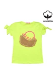 Çiçek Sepet Nakışlı Kız Bebek Tshirt Yeşil bipamuk - 5