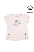 Renkli Balık Baskılı Tshirt Krem bipamuk - 5