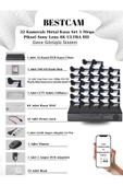 BESTCAM  32 Kameralı Metal Kasa Set 5 Mega Piksel Sony Lensli 4K Ultra HD Gece Görüşlü Sistem 500 GB HDD - 1