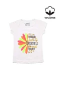 Renkli Roses Baskılı Tshirt Beyaz bipamuk - 6