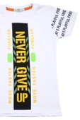 Never Gıve Up Baskılı Erkek Bebek Tshirt Beyaz bipamuk - 10